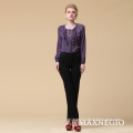 Elegant Purple Women Business Shirt Spring Autumn Clothing (6-57469)